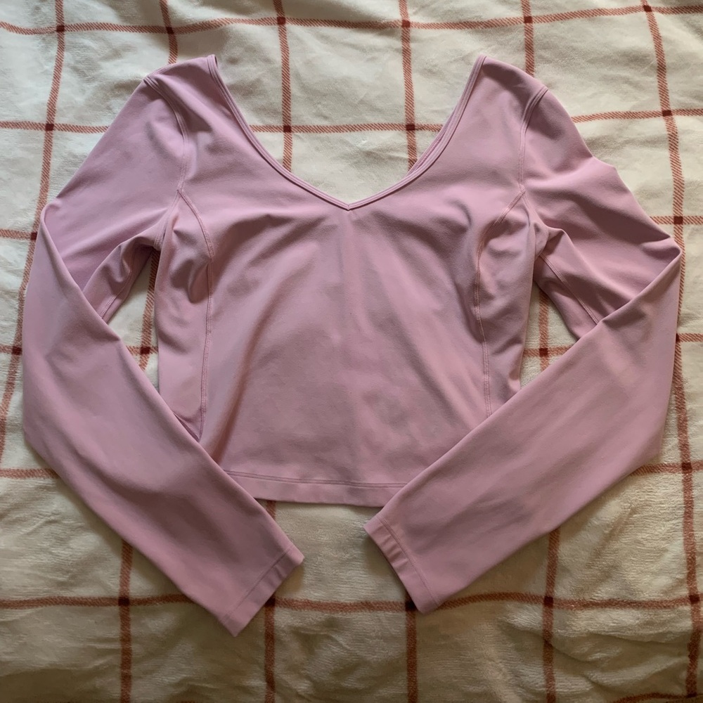 lululemon pink peony long sleeve align top